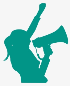 Silhouette Women With Megaphone, HD Png Download, Transparent PNG