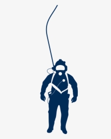 Silhouette Underwater Diving Professional Diving Clip - Deep Sea Diver Silhouette, HD Png Download, Transparent PNG