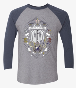 Kingdom & Hearts Crest Men S Triblend 3/4 Sleeve - Long-sleeved T-shirt, HD Png Download, Transparent PNG
