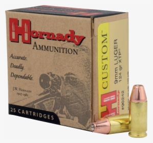 Hornady Custom Ammunition 9mm Luger 124 Grain Xtp Jacketed - Hornady 9mm 124 Hollow Point, HD Png Download, Transparent PNG