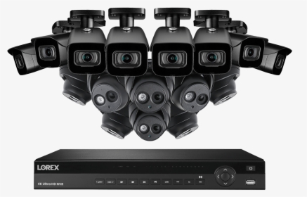 4k Ultra Hd Ip Nvr System With 16 Outdoor 4k 8mp Ip - Camera, HD Png Download, Transparent PNG