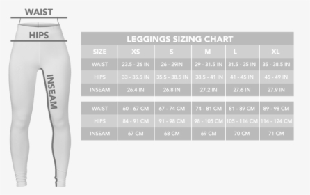 Womens Nike Leggings Size Chart, HD Png Download , Transparent Png