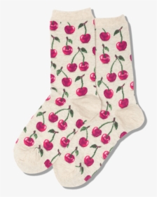Women S Cherries Crew Socks   Class Slick Lazy Image - Sock, HD Png Download, Transparent PNG
