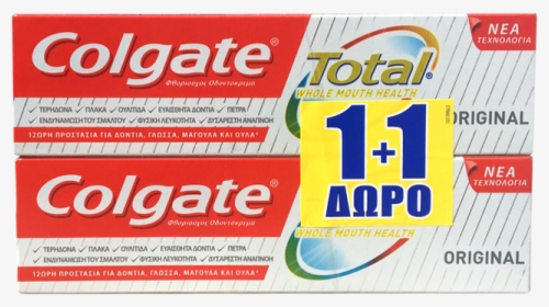 Colgate Total Original Toothpaste 1 1 Free, 2 X 75ml - Paper, HD Png Download, Transparent PNG