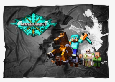 Minecraft Fleece Blanket Steve Diamond Sword Color - Graphic Design, HD Png Download, Transparent PNG