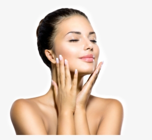 Relax Rejuvenate Refresh Lady Facial Best Spa In Barrie - Girl Touching Her Face, HD Png Download, Transparent PNG