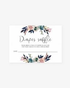 Watercolor Floral Baby Shower Diaper Raffle Tickets - Cards Gift Templates Baby Shower, HD Png Download, Transparent PNG