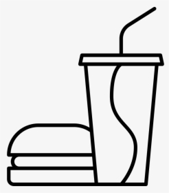 Hamburger And Drink Comments - Icono De Hamburguesa Blanco Png, Transparent Png, Transparent PNG