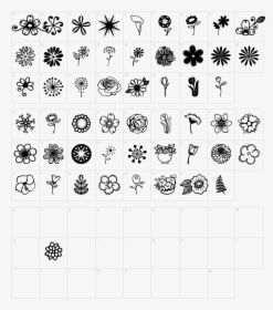 Font Characters Characters Janda Flower Doodles Font - Bullet Journal Flowers Doodle, HD Png Download, Transparent PNG