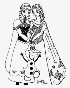 Elsa And Anna Elsa And Anna Coloring Book Kristoff - Elsa Black And White, HD Png Download, Transparent PNG