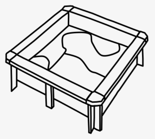 Sandbox, Square, Seats, Wood, Black And White - Dessin Exercice De Communication, HD Png Download, Transparent PNG