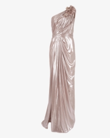Marchesa Notte One Shoulder Draped Lamé Gown, HD Png Download, Transparent PNG
