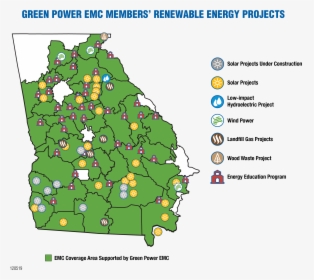Green Power Emc Members - Georgia Emcs Map, HD Png Download, Transparent PNG