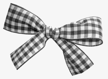 Plaid Ribbon Png Image - Christmas Bow Black And White Transparent Background, Png Download, Transparent PNG