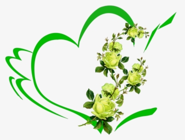 Mq Green Heart Hearts Flowers Flower Roses - Buon Lunedì Ticondivido It, HD Png Download, Transparent PNG