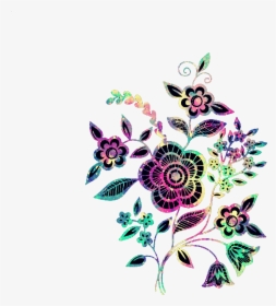 Ftestickers Glitter Sparkle Galaxy Flowers Colorful - Illustration, HD Png Download, Transparent PNG