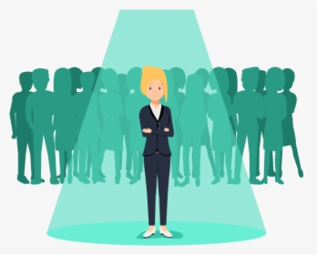 Business Woman In The Spotlight - Person In Spotlight Cartoon, HD Png Download, Transparent PNG