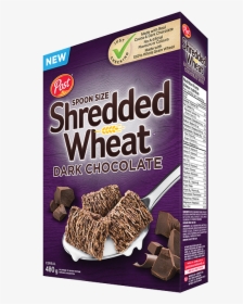 Box Of Spoon Sized Shredded Wheat Dark Chocolate - Chocolate Shredded Wheat Cereal, HD Png Download, Transparent PNG