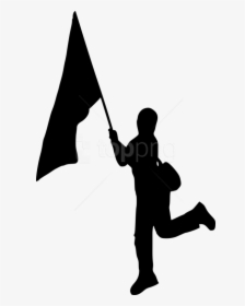 Free Png Person With Flag Silhouette Png - Male Silhouette Color Guard, Transparent Png, Transparent PNG