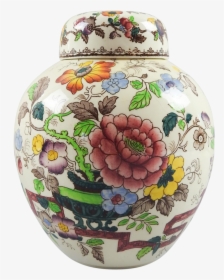 English Mason S Antique Transferware Ginger Jar - Porcelain, HD Png Download, Transparent PNG
