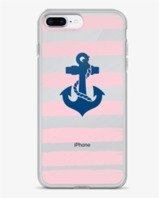 Anchor On Pink Stripes Iphone Case - Mobile Phone Case, HD Png Download, Transparent PNG