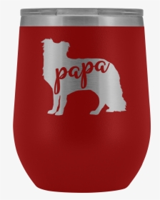 Border Collie Papa Wine Tumbler With Lid, Dog Dad 12oz - Dog, HD Png Download, Transparent PNG