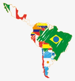 Latin America Flag Map, HD Png Download, Transparent PNG