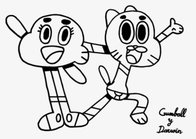 Amazing Gumball Coloring Pages - Cartoon, HD Png Download, Transparent PNG