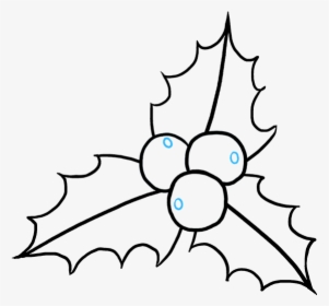 How To Draw Holly For Christmas - Easy Mistletoe Drawing, HD Png Download, Transparent PNG