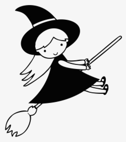Witch Black And White Clip Art, HD Png Download, Transparent PNG