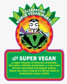Supervegan Slicecard Veganmonth Front - Veganize It V For Vendetta, HD Png Download, Transparent PNG
