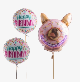 Dog In The Donut Happy Birthday Bunch - Doğ Happy Birthday Balloons, HD Png Download, Transparent PNG