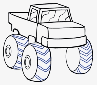 How To Draw Monster Truck - Easy Drawing Of Trucks, HD Png Download, Transparent PNG