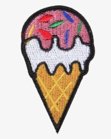 Strawberry Ice Cream Polyester Embroidery Patch - Ice Cream, HD Png Download, Transparent PNG