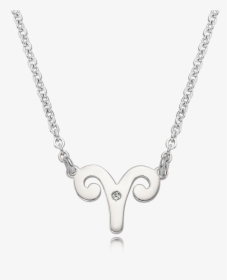 Silver Aries Zodiac Sign Necklace - Elephant And Baby Necklace, HD Png Download, Transparent PNG