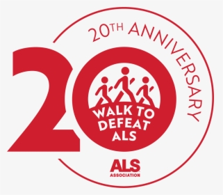 20th Anniversary Walk Logo Red - Als Association, HD Png Download, Transparent PNG