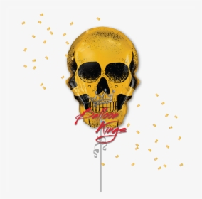 Golden Skull - Golden Skull Balloon, HD Png Download, Transparent PNG