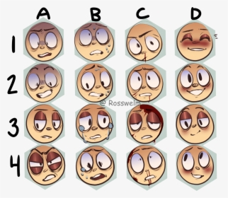 i Made An Expression Sheet Feel Free To Use But Please - Facial Expressions  Drawing Meme, HD Png Download , Transparent Png Image - PNGitem
