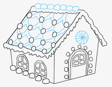 How To Draw Gingerbread House - Drawing How To Draw A Gingerbread House, HD Png Download, Transparent PNG