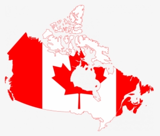 Map Of Canada With Red And White Image Of Flag On The - Canada Flag Map, HD Png Download, Transparent PNG