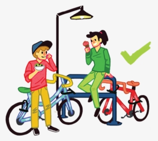 Bicycle Clipart Bike Rack - Cartoon Bike Rack, HD Png Download, Transparent PNG