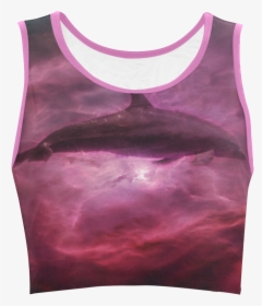 Dolphin In Pink Waters Women S Crop Top - Active Tank, HD Png Download, Transparent PNG