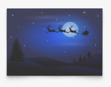Santa And Reindeer Silhouette Png, Transparent Png, Transparent PNG