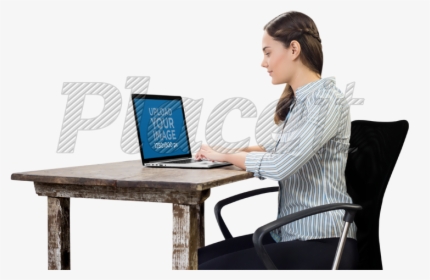 Desk And Woman Png - Person Sitting At Desk Png, Transparent Png, Transparent PNG