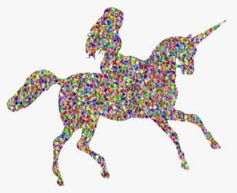 Unicorn Horse Equestrian Clip Art - Girl On Horse Silhouette, HD Png Download, Transparent PNG