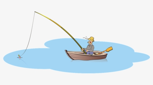 Transparent Fisherman Clipart - Fishing Boat Cartoon Png, Png Download, Transparent PNG