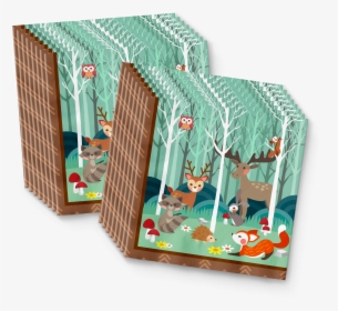 Woodland Animals Birthday Party Tableware Kit For 16 - Cartoon, HD Png Download, Transparent PNG