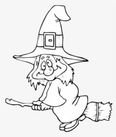 Vintage Halloween Sheet Music Halloween Witch Coloring - Halloween Witch To Color, HD Png Download, Transparent PNG