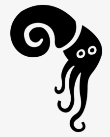 Vector Illustration Of Cephalopod Squid Have Eight - Black Squid Vector Transparent, HD Png Download, Transparent PNG