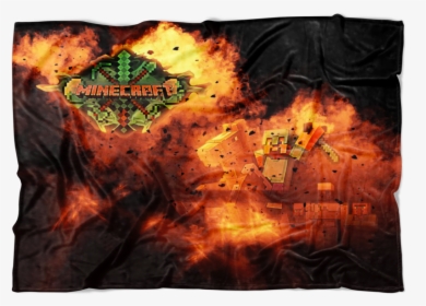 Minecraft Fleece Blanket Steve Diamond Sword Fervent - Explosion, HD Png Download, Transparent PNG